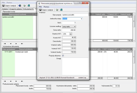 eSerwista - Rozliczanie zadań
